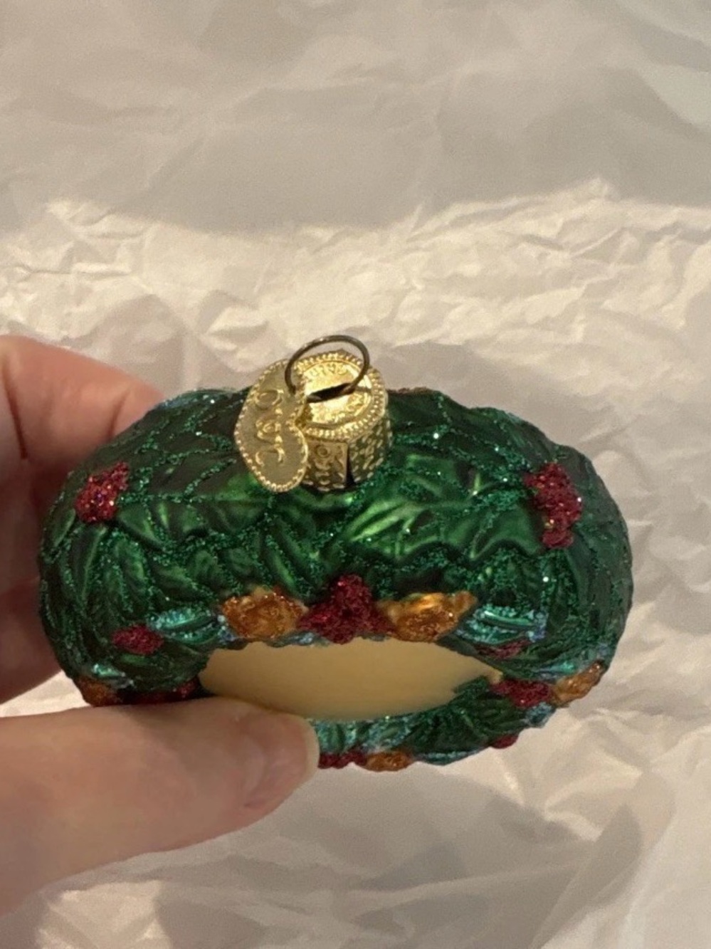 OWC Alabama Crimson Tide Green Wreath Glass Ornament - Team Holiday Decor - Picture 6 of 8